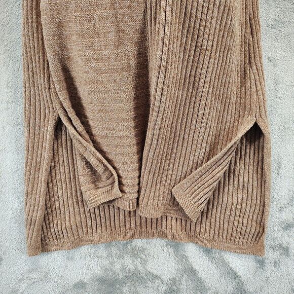 Stylus Womens Size M Brown Stretchy Ribbed Knit Cowl Neck Sleeveless Sweater Top - Picture 6 of 10